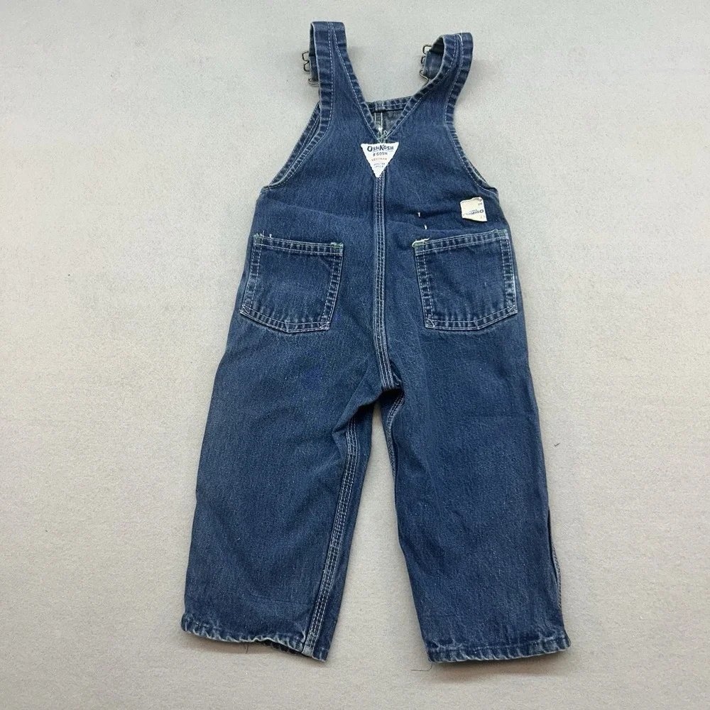 Vintage Oshkosh Vestbak Bib Overalls Denim Kids Toddler Size 2t/3t USA Cotton